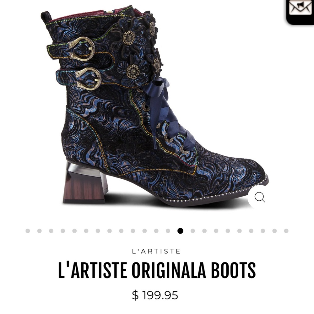 L’Artiste by Spring Step Originala Boots Sz 8.5 / 39 in Navy